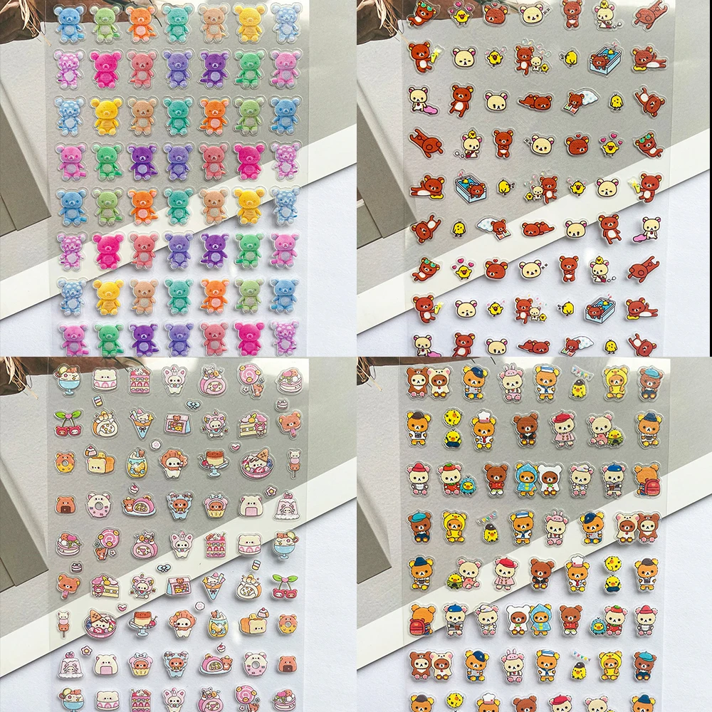 Pvc 슈퍼 미니 핑크 리락쿠마 포스터 상품 스티커 네 - Nail Art Pink 리뷰 및 가격