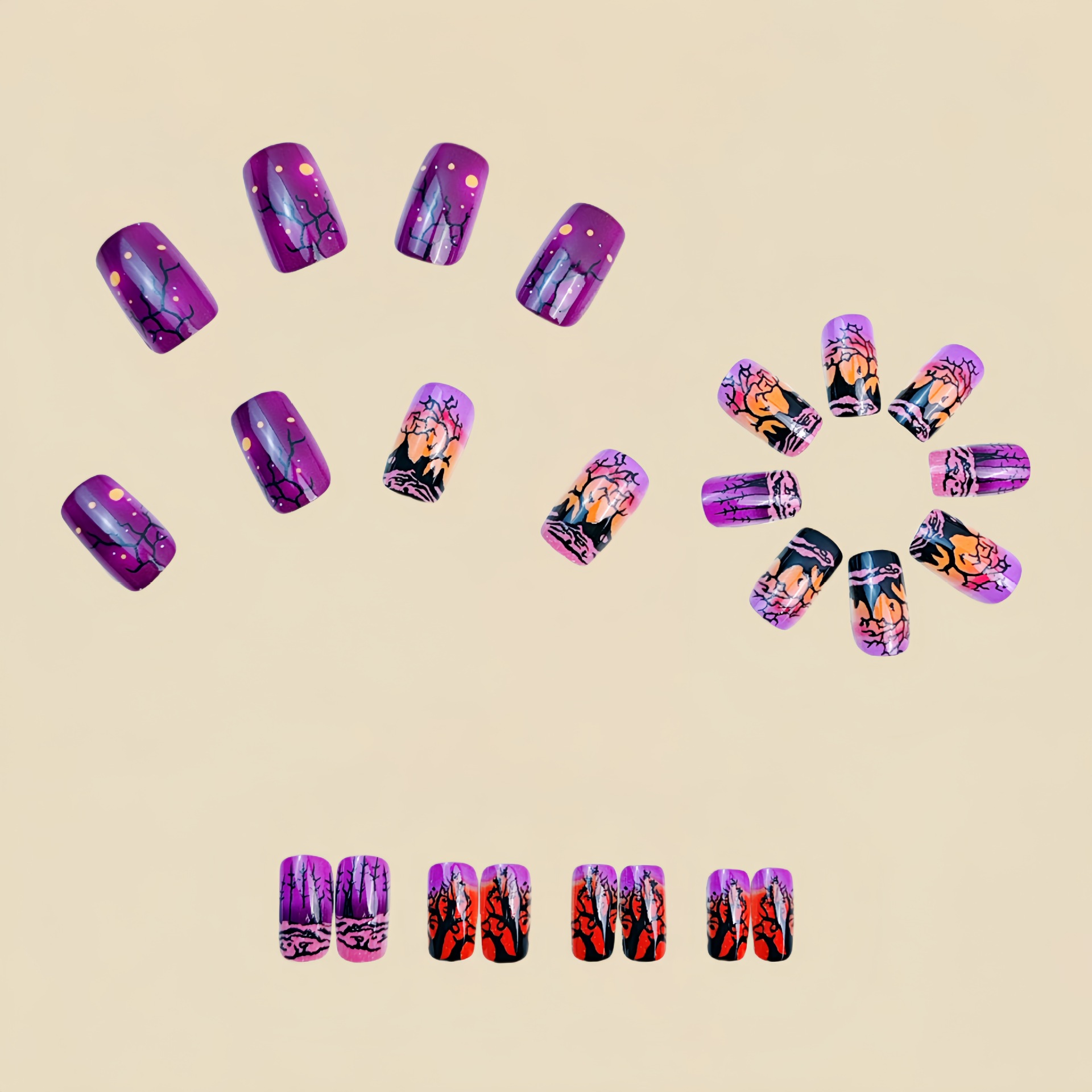 여성용 중간 크기의 사각형 인조 손톱, Y2K 스타일의 - Nail Art Orange 리뷰 및 가격