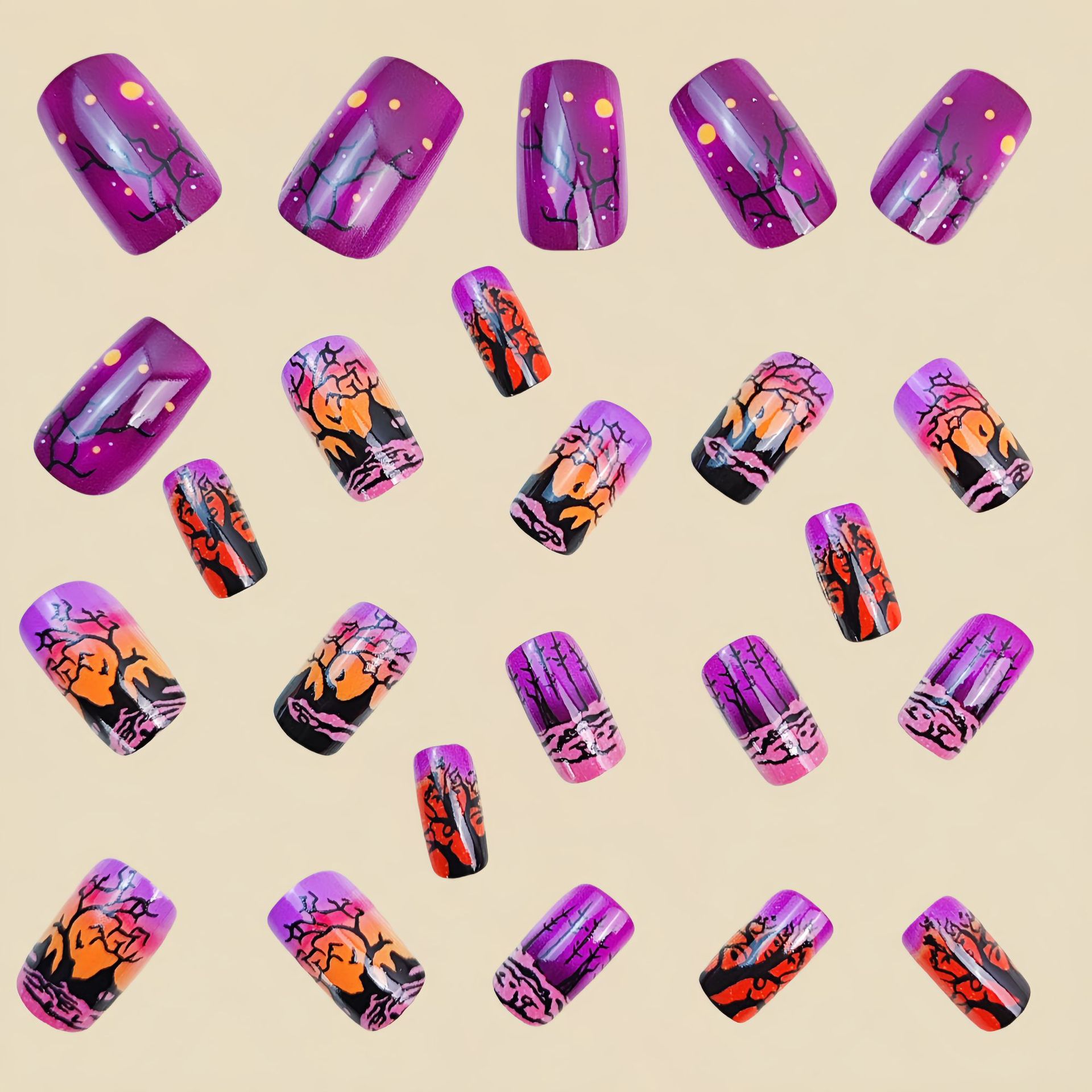 여성용 중간 크기의 사각형 인조 손톱, Y2K 스타일의 - Nail Art Orange 리뷰 및 가격