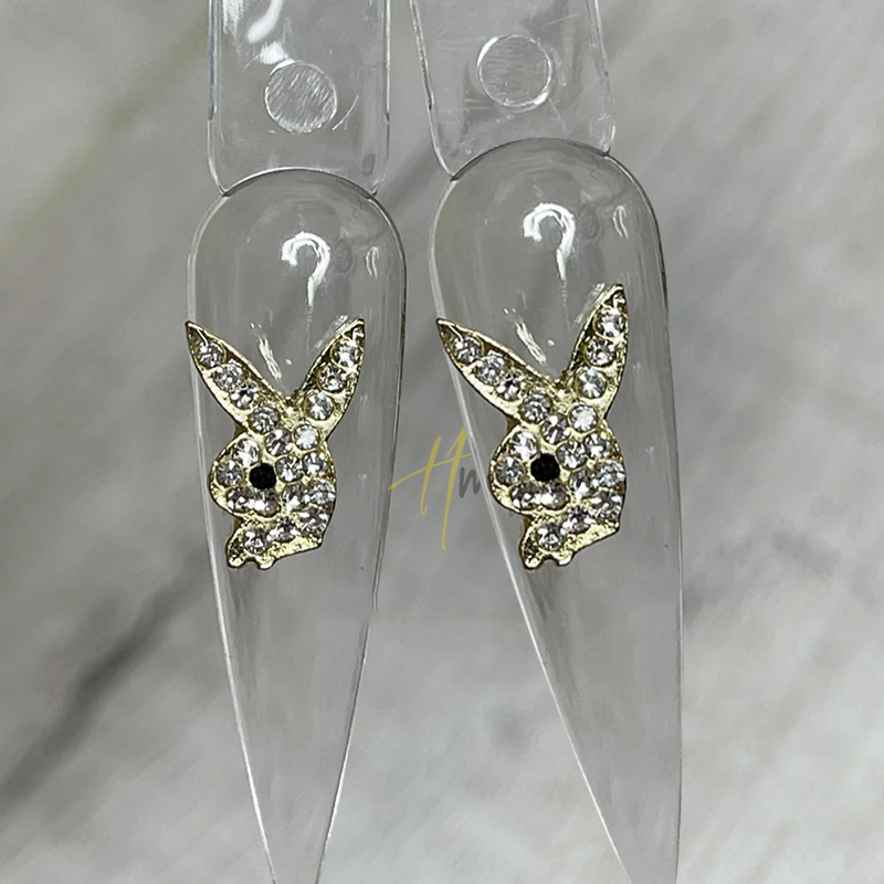 3D 토끼 머리 네일 참 장식 럭셔리 합금 골드 토끼  - Nail Art Valentines Day 리뷰 및 가격