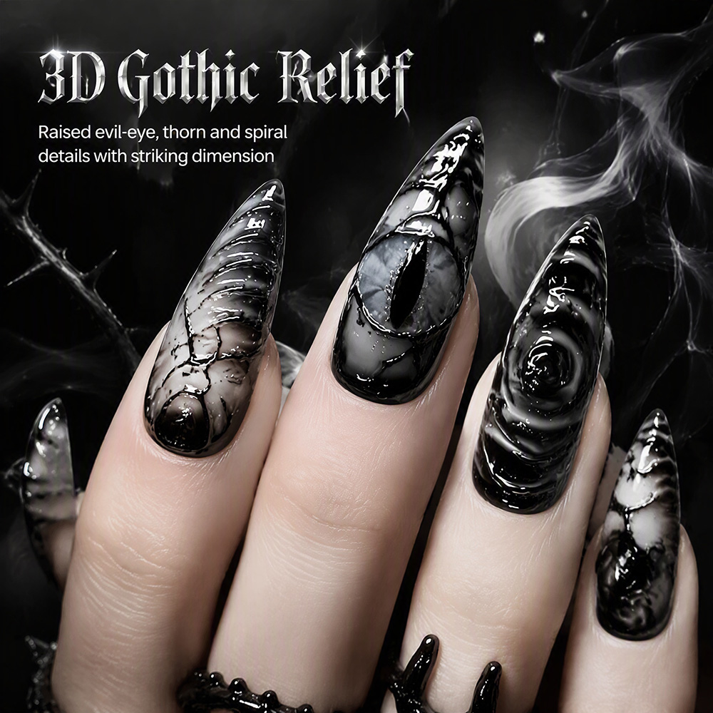 스틸레토 고딕 프레스온 네일 30개, 광택 아크릴 가짜 - Nail Art Press On 리뷰 및 가격