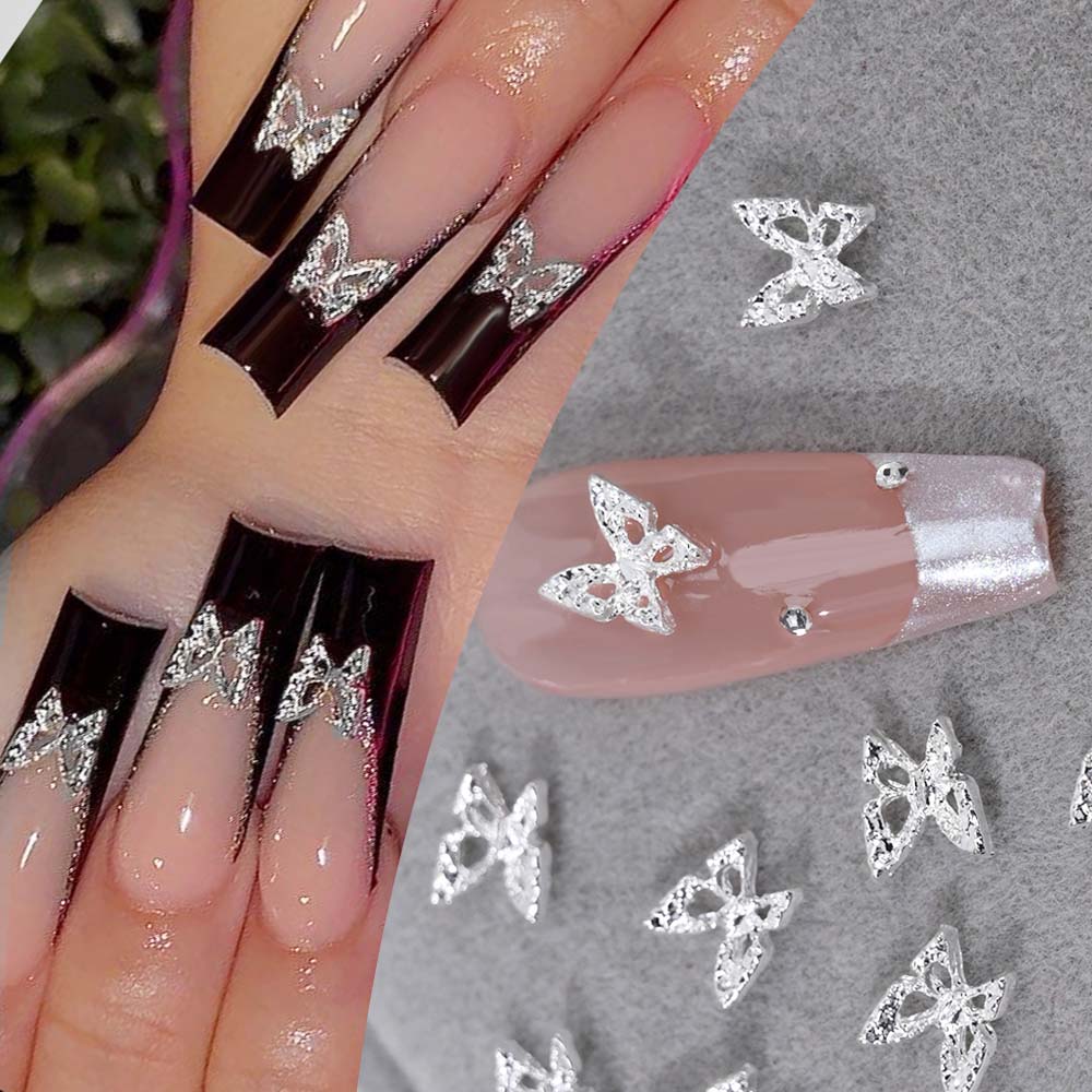 20pcs 3D 절묘한 중공 나비 라인 석 네일 매력  - Nail Art Valentines Day 리뷰 및 가격