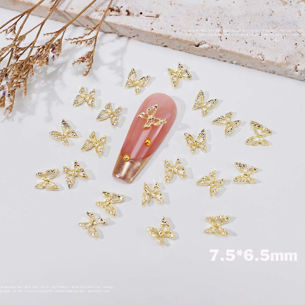 20pcs 3D 절묘한 중공 나비 라인 석 네일 매력  - Nail Art Valentines Day 리뷰 및 가격