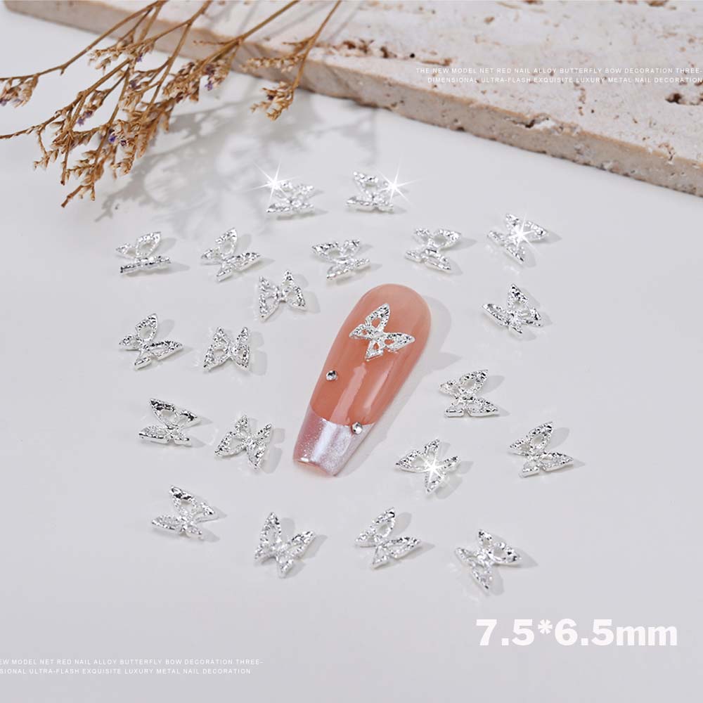 20pcs 3D 절묘한 중공 나비 라인 석 네일 매력  - Nail Art Valentines Day 리뷰 및 가격